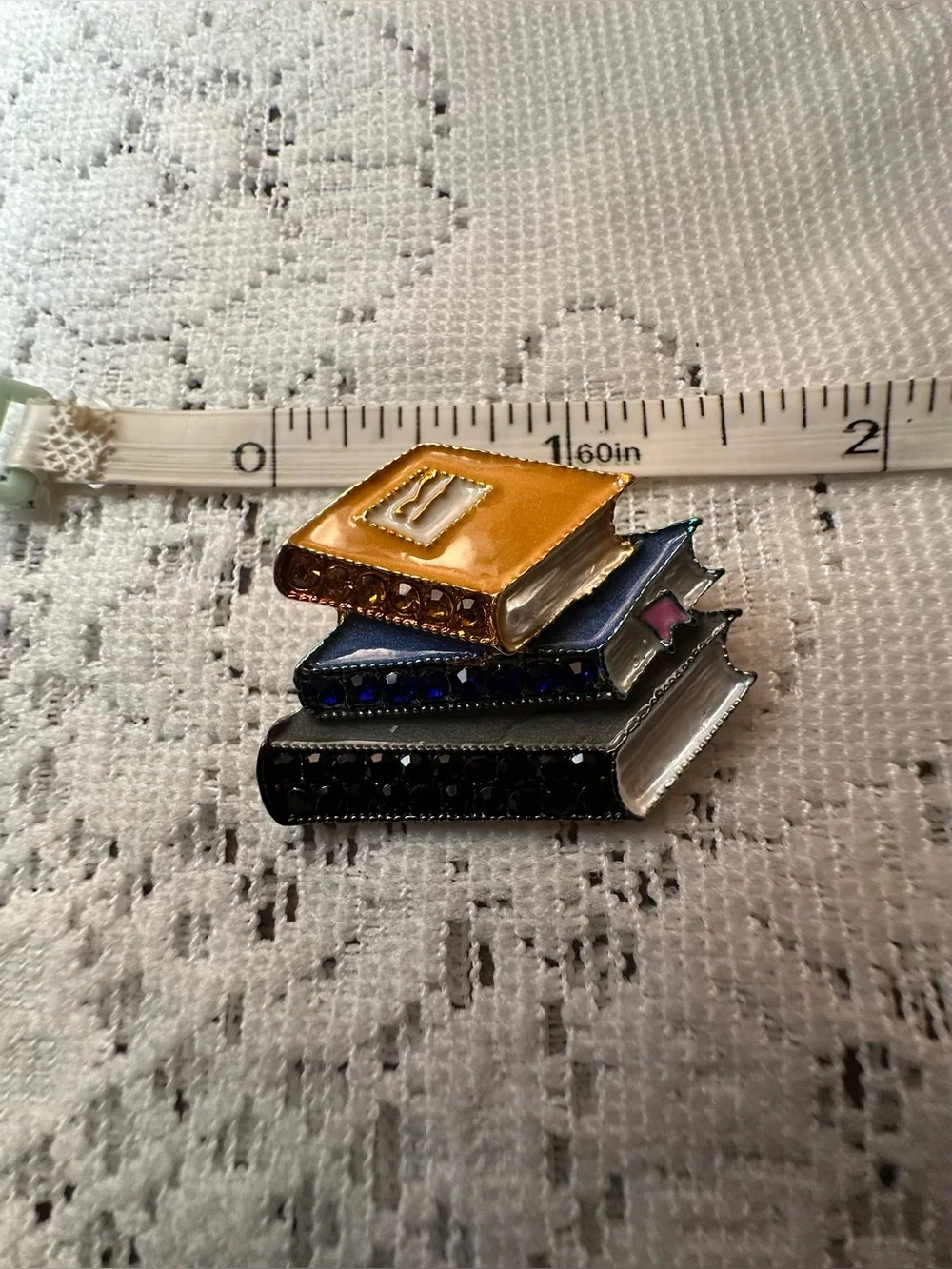 Stacked Book Pin Brooch - Yellow, Blue, Black